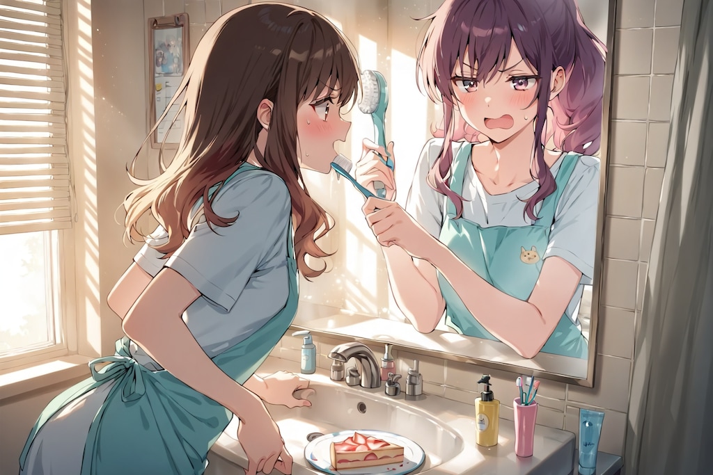 鏡越しの姉妹喧嘩