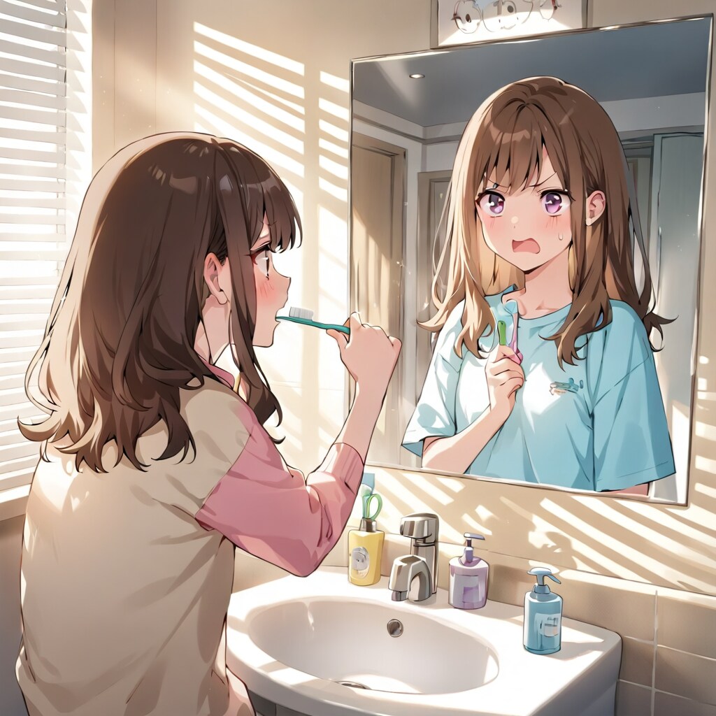 鏡越しの姉妹喧嘩