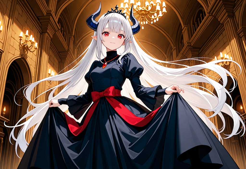 ドレスアップ銀髪竜姫さん
