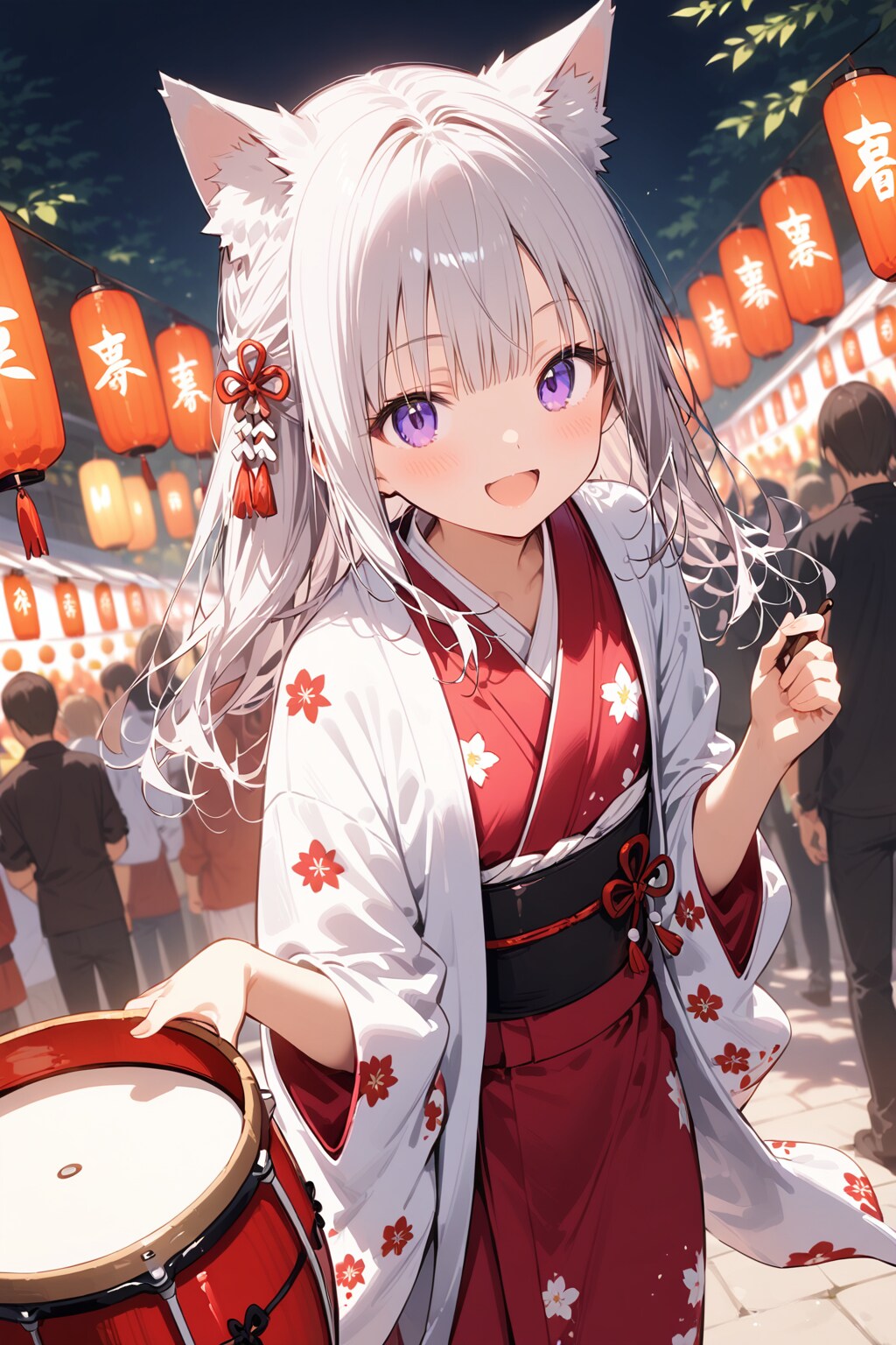 銀髪浴衣(ねぇ、太鼓借りてきた！！叩いて！ワクワク)_20250220