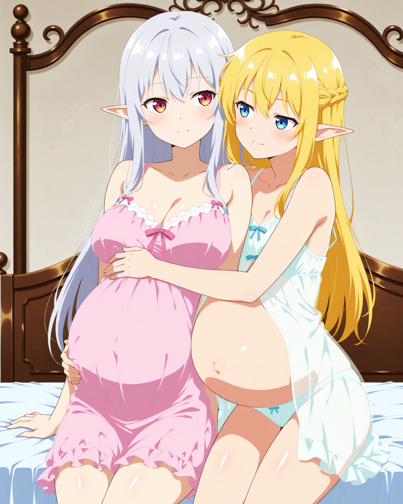 仲の良い妊婦エルフ