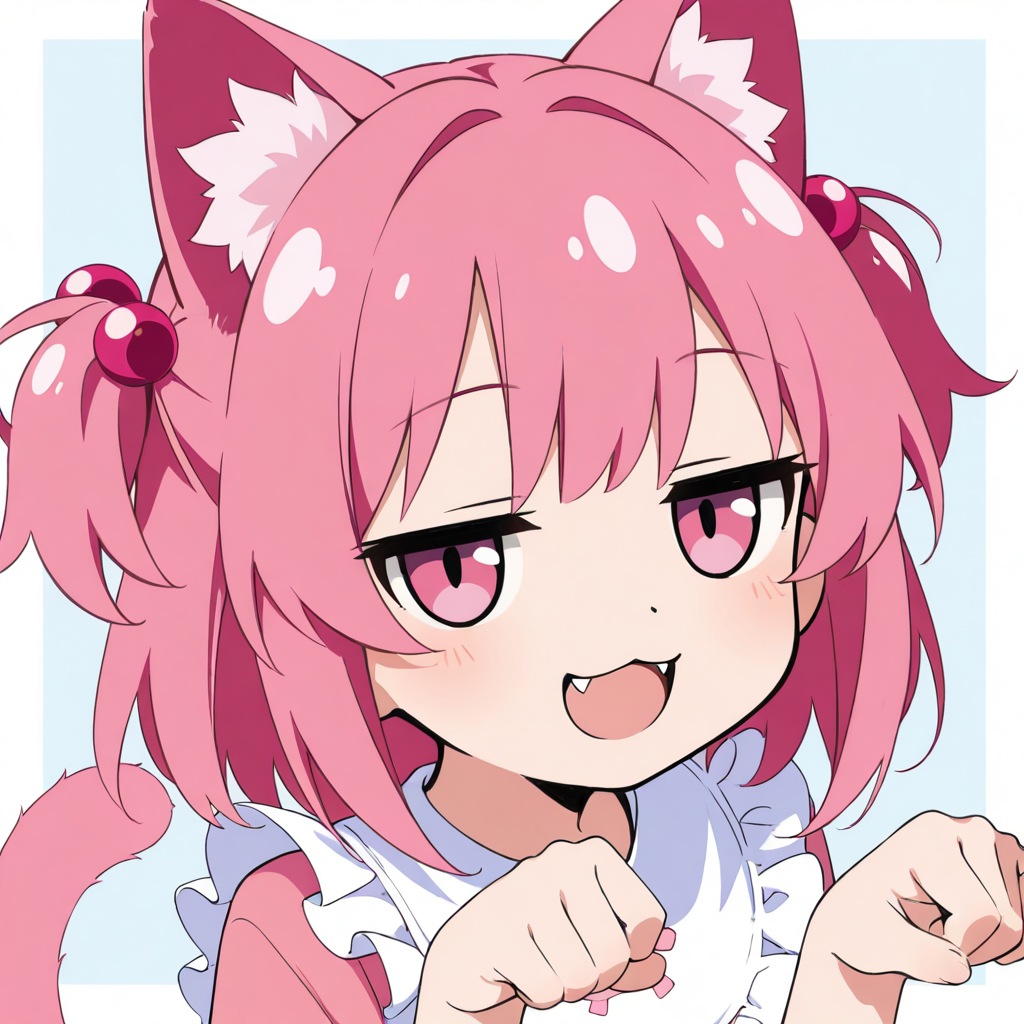 フラットカラーでねこちゃん