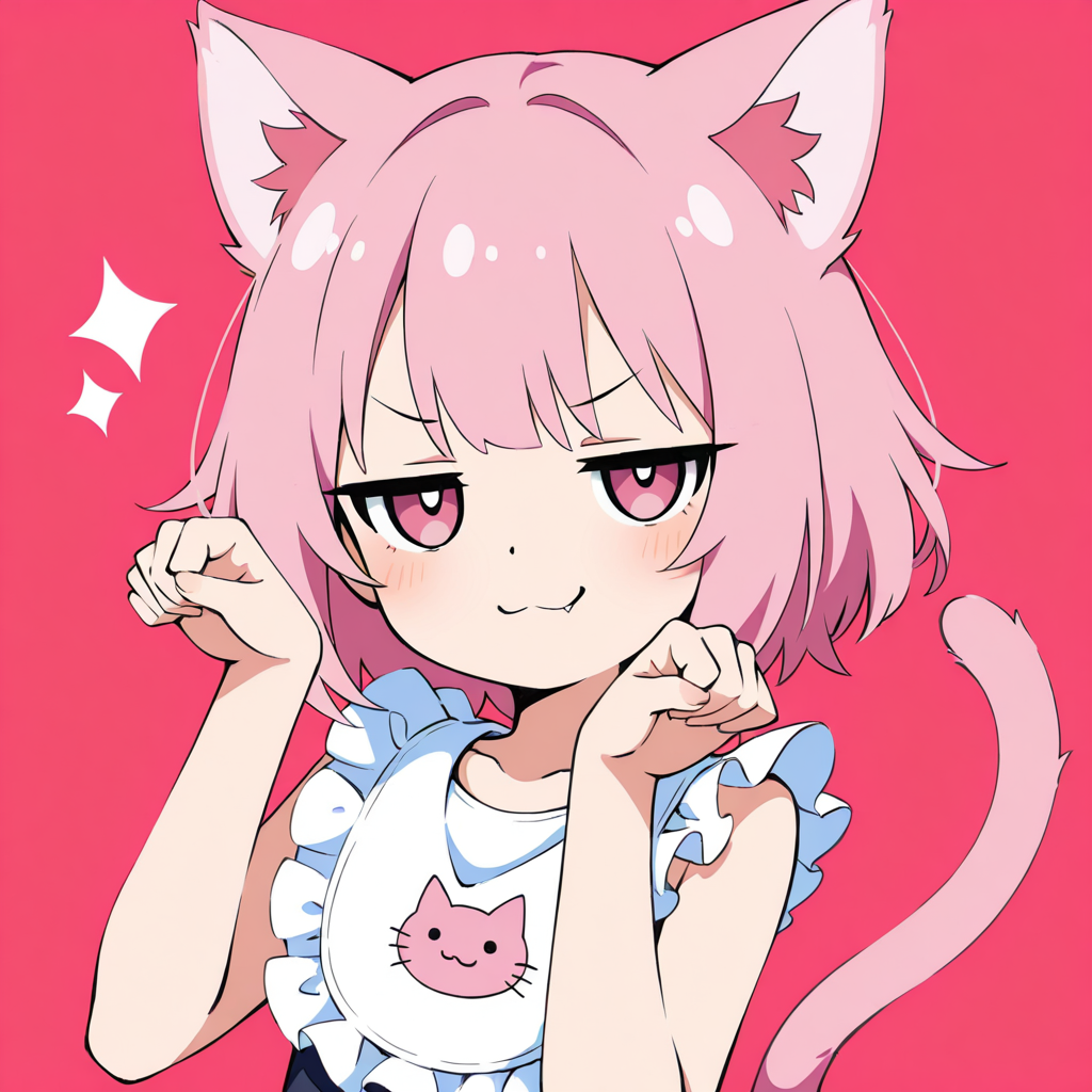 フラットカラーでねこちゃん