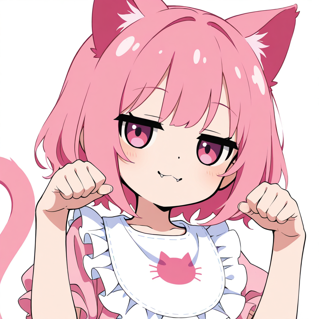 フラットカラーでねこちゃん