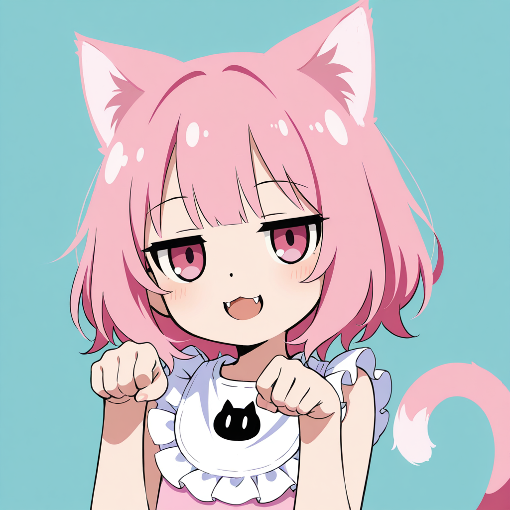 フラットカラーでねこちゃん