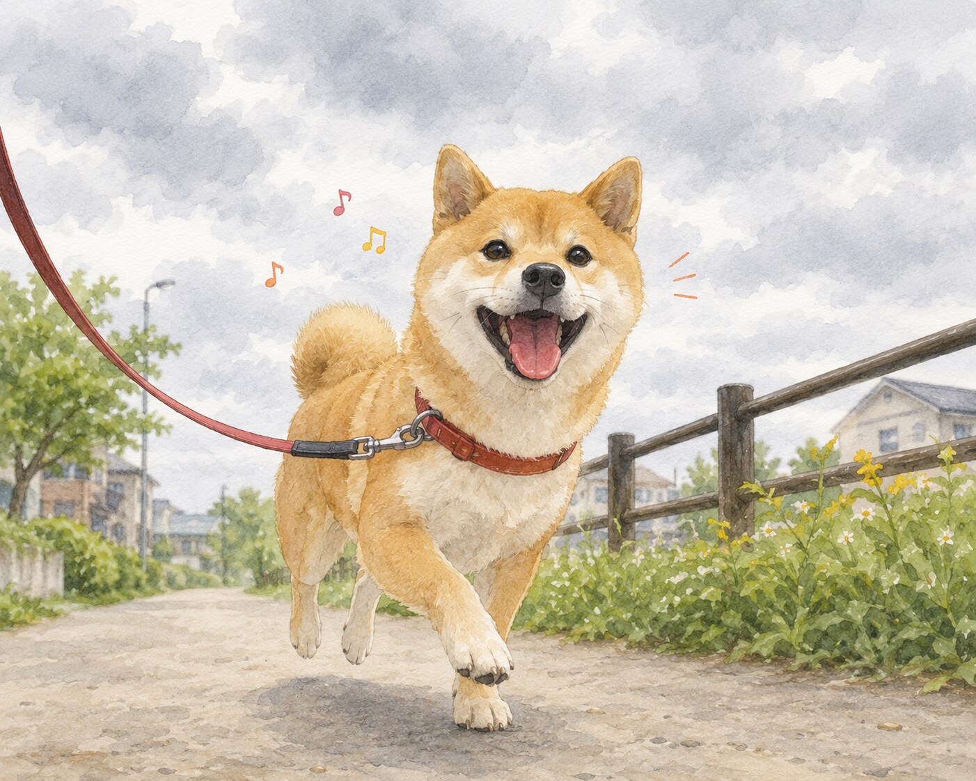 曇り空なれどうきうきイッヌ