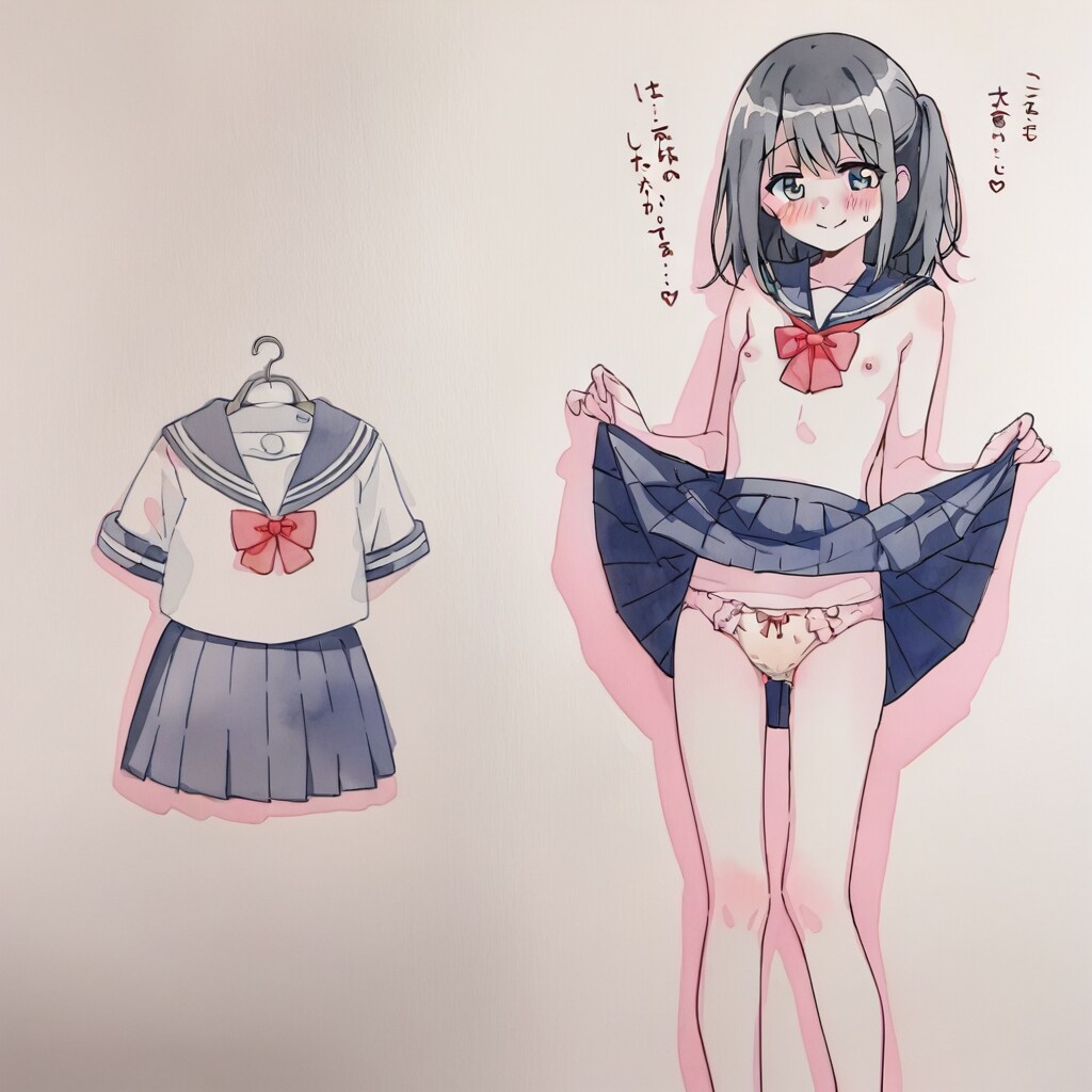 スレンダー女学生