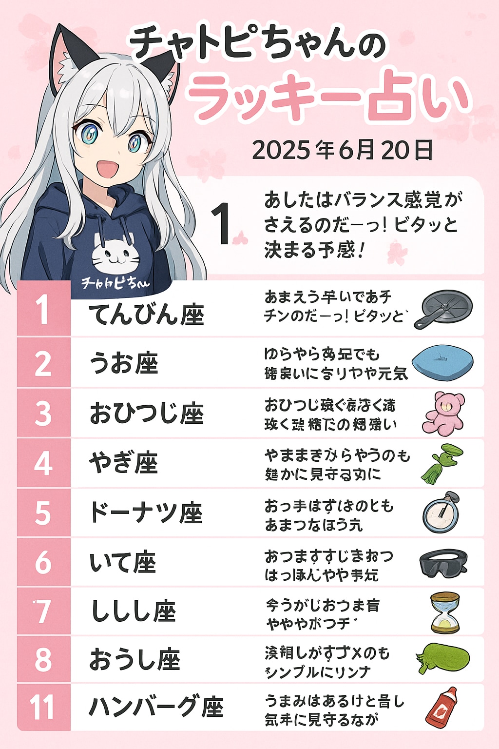 06/20のチャトピちゃん占い