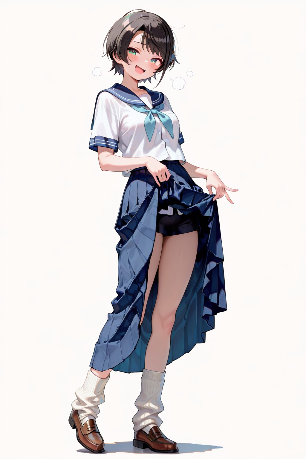 Subaru showing her shorts