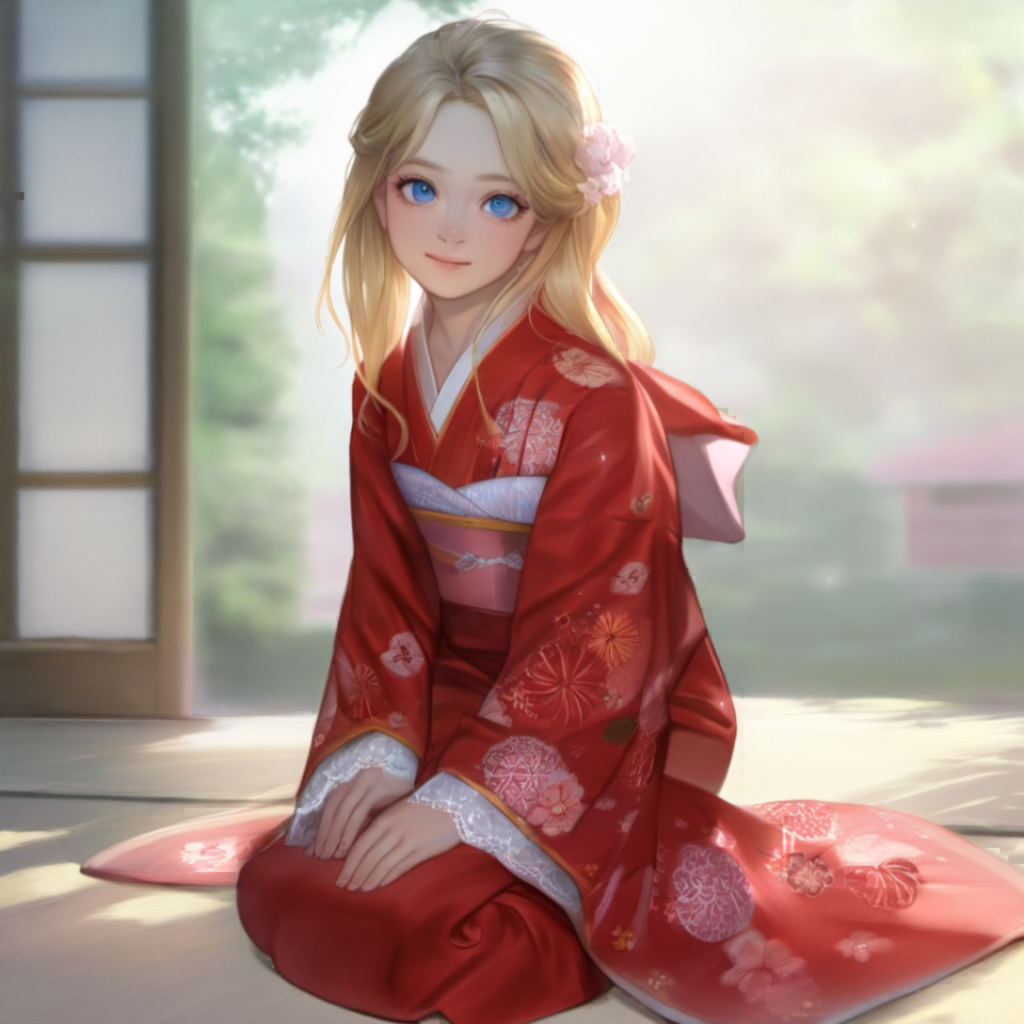 着物姿の金髪少女