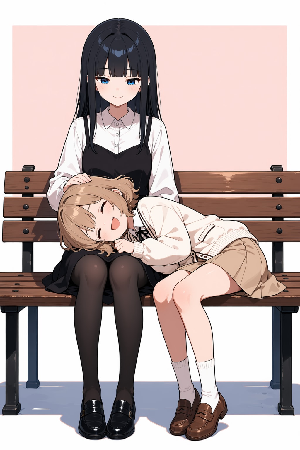 Animaで2キャラ絡ませ ③ベンチでいちゃいちゃ編【簡単チュートリアル】 | の人気AIイラスト・グラビア