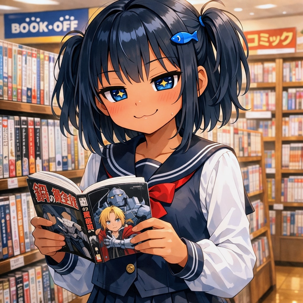 BOOK・OFFで立ち読みするこなつちゃん