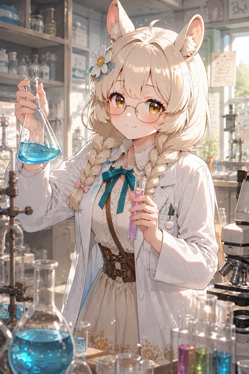 実験中のアルパカちゃん