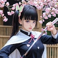 栗花落カナヲのコスを彼女に 2枚目