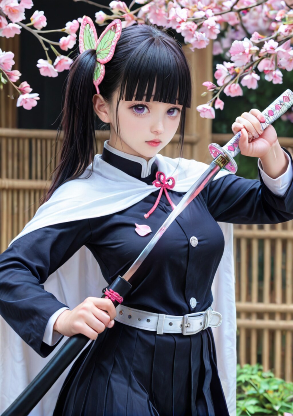 栗花落カナヲのコスを彼女に