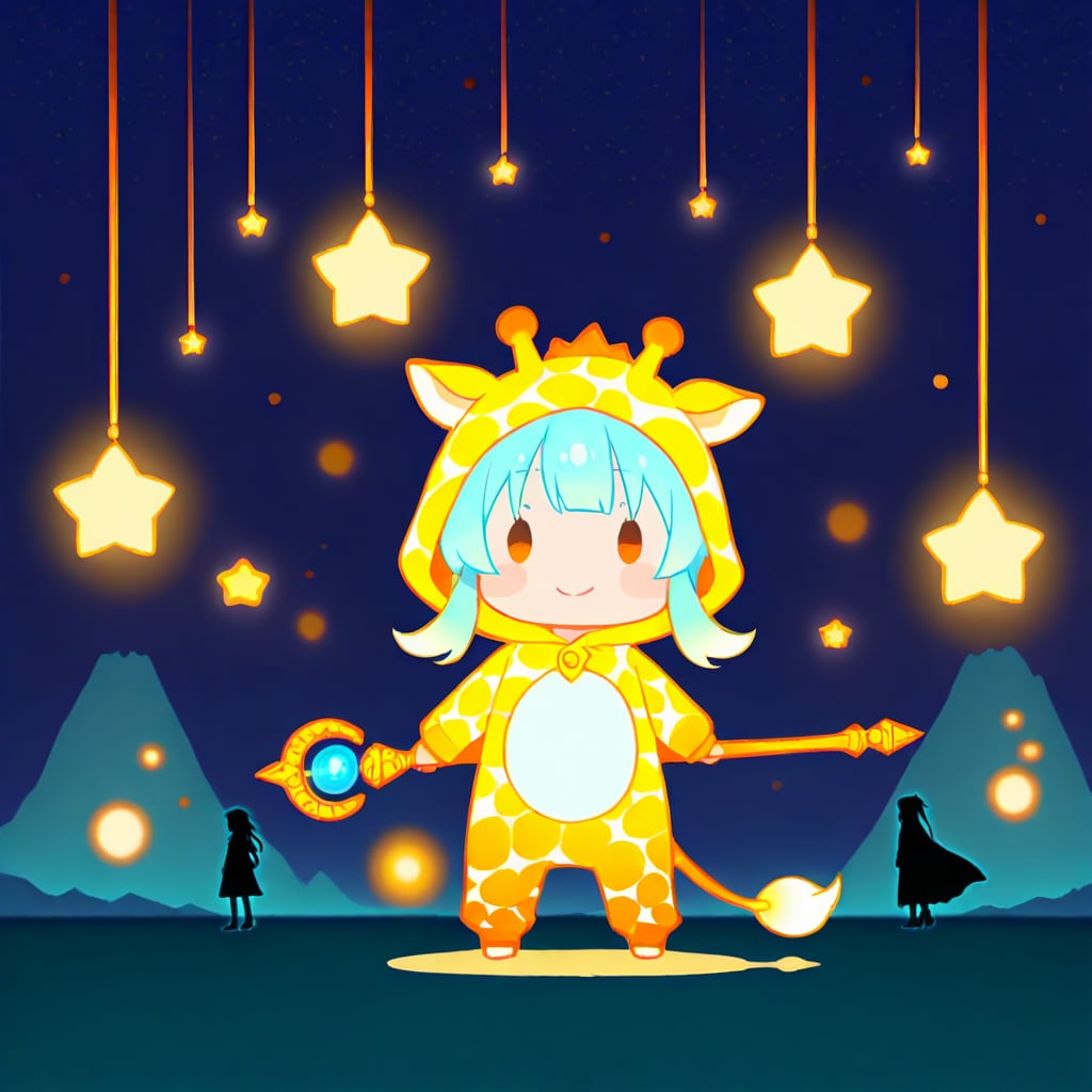 星降る夜のキリン着ぐるみちび子ちゃん