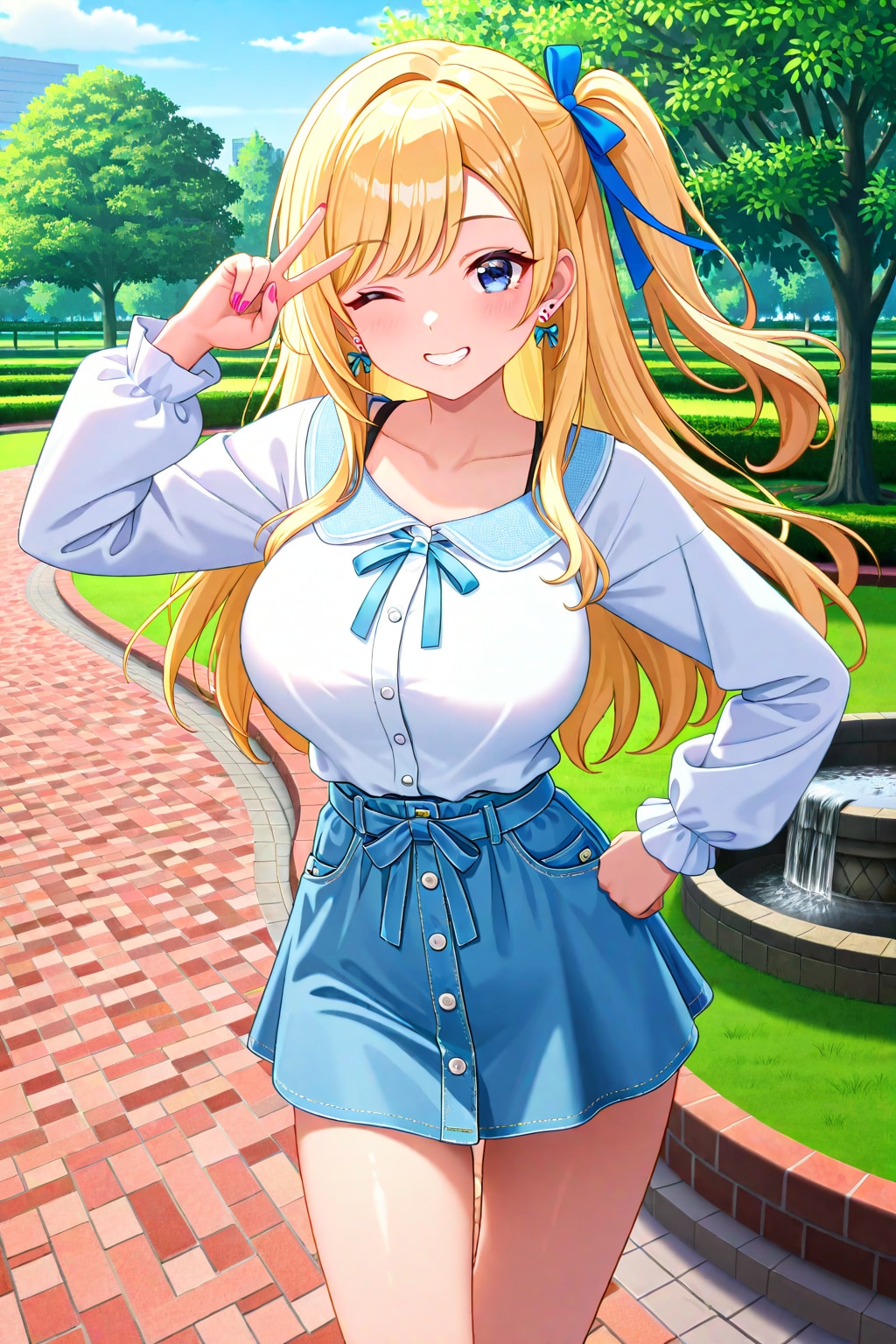 春コーデのナミちゃん