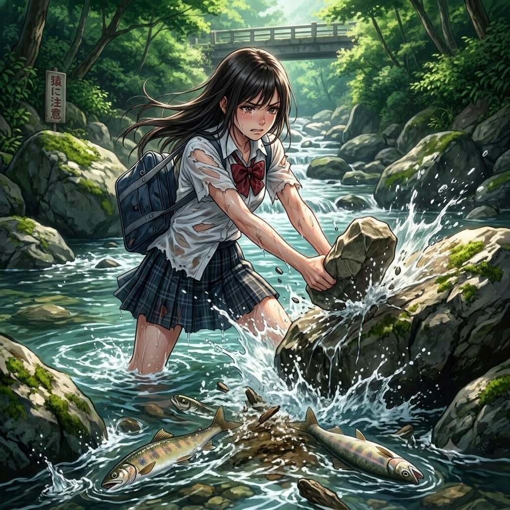 川でガチンコ
