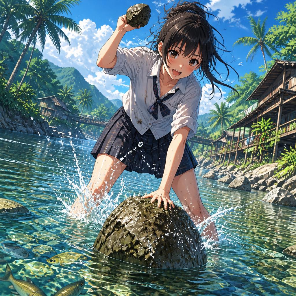 川でガチンコ