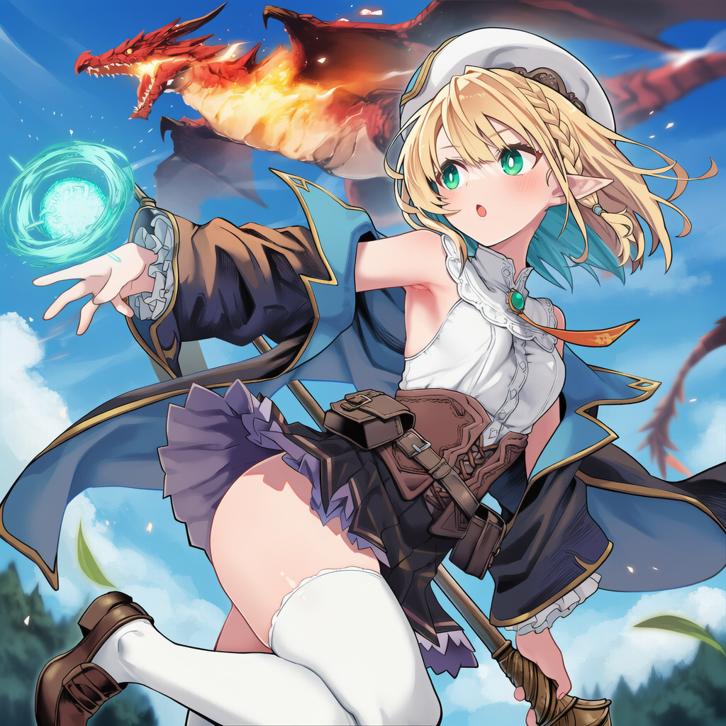 エルフちゃんとワイバーン討伐！ | の人気AIイラスト・グラビア