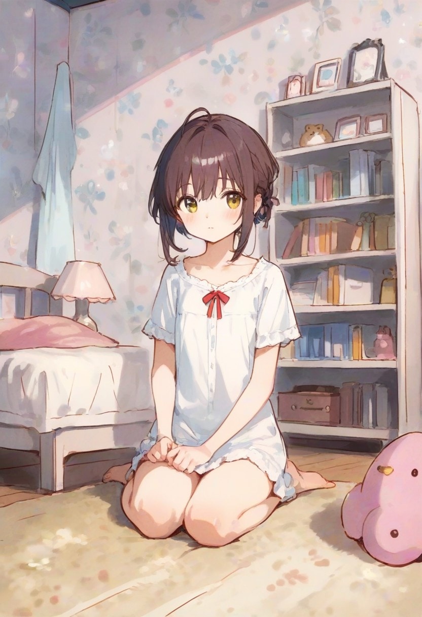 少女の部屋(水彩タッチ)(116)