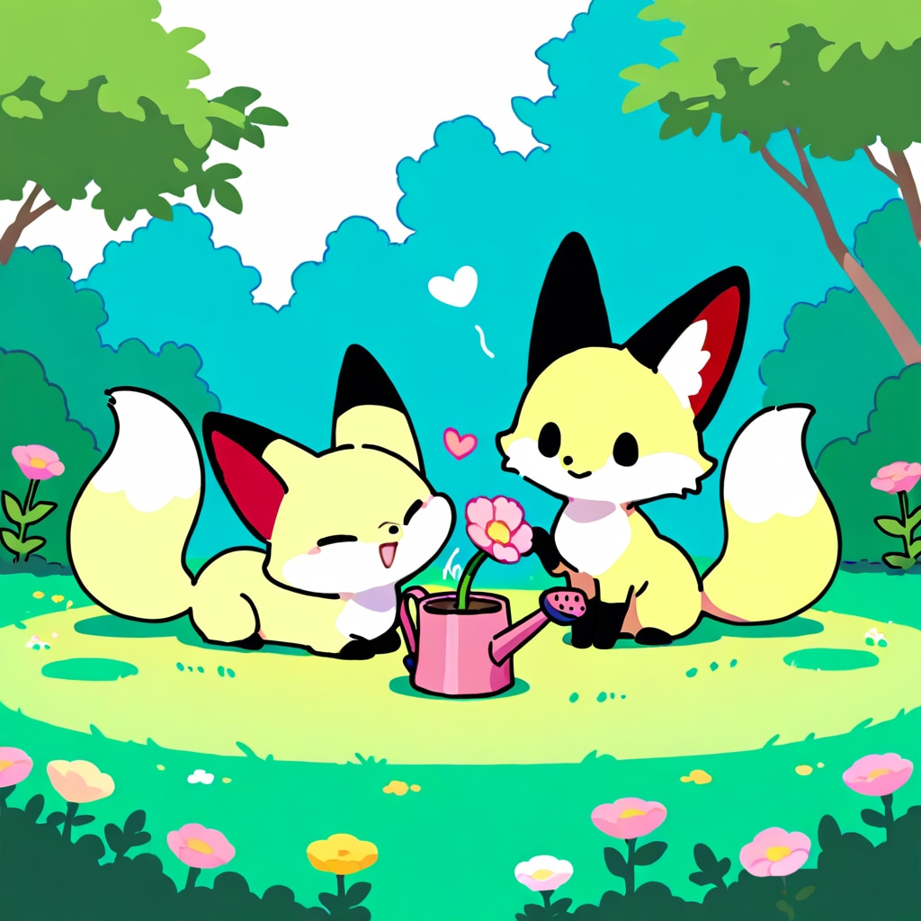 お花ときつね | の人気AIイラスト・グラビア