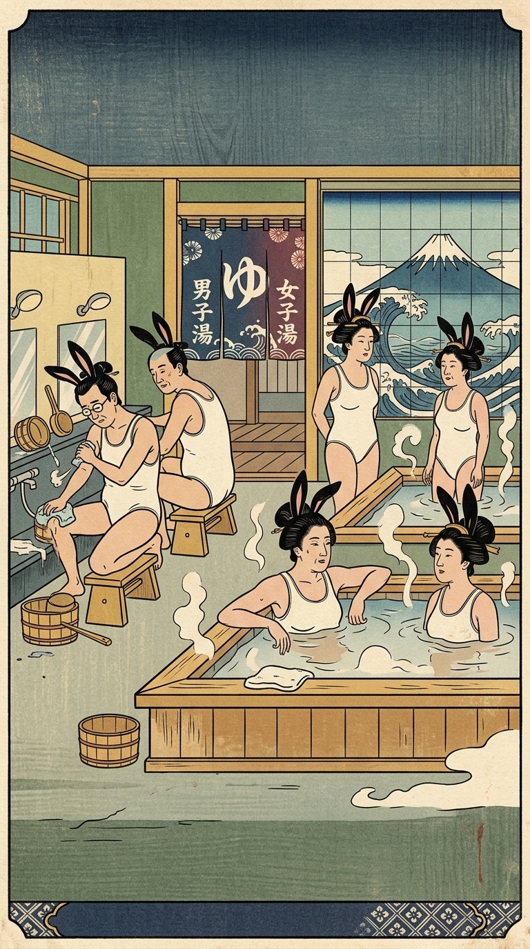 いろんな白スク水うさみみ教画