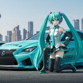 初音ミクとLEXUSクーペのドリ車 2枚目