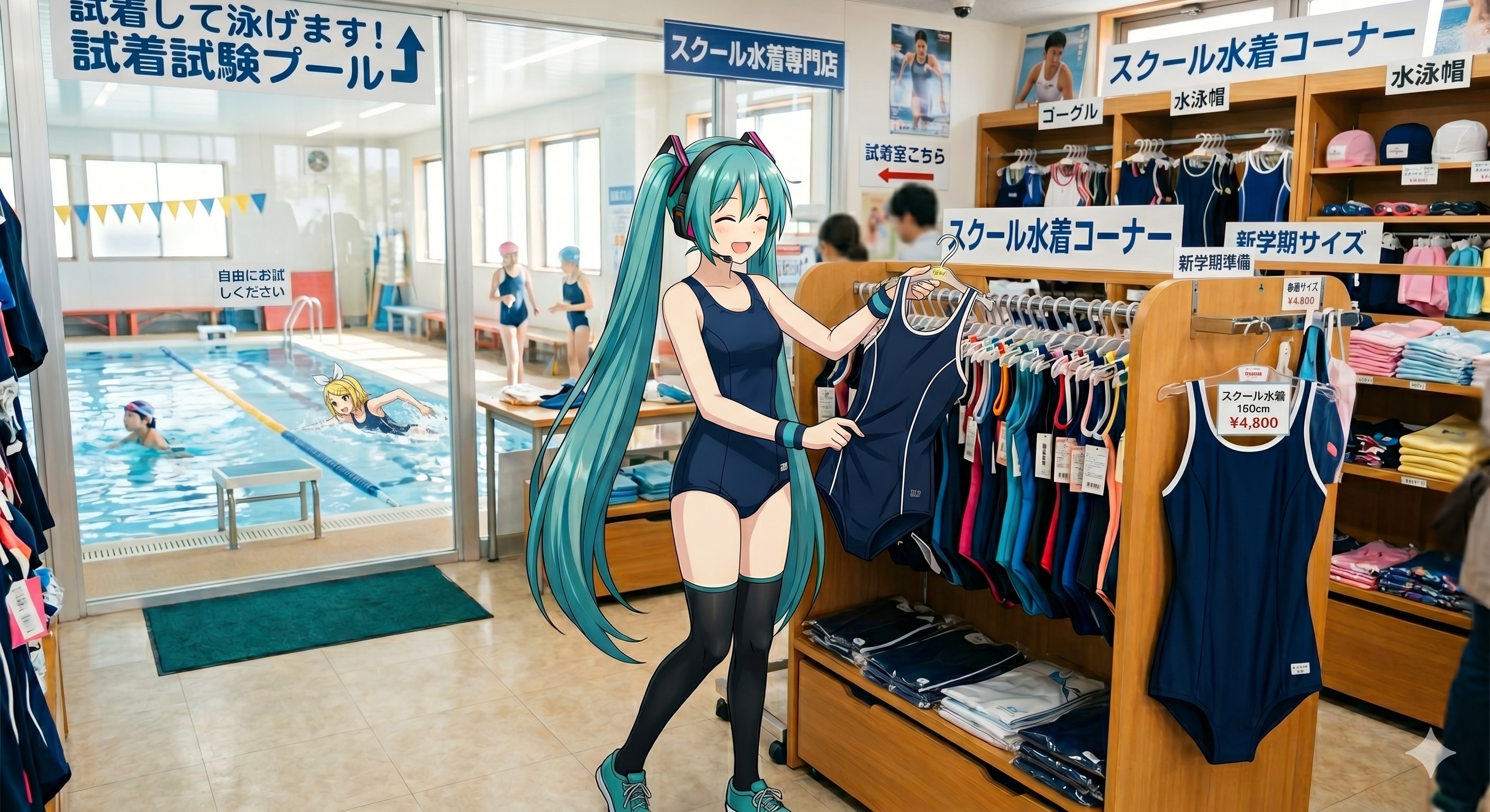 試着プールがあるスクール水着屋さん