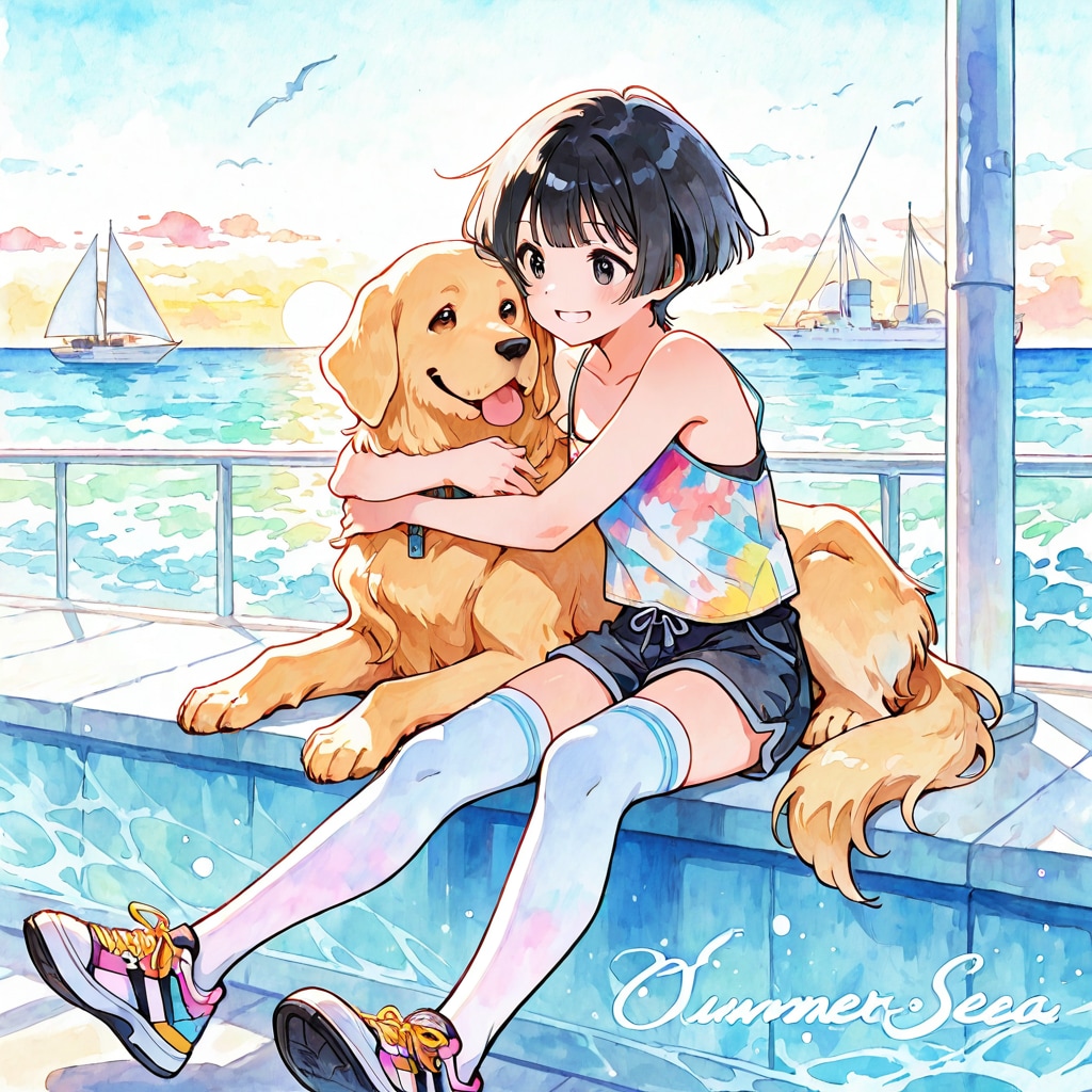 海辺を散歩 | の人気AIイラスト・グラビア