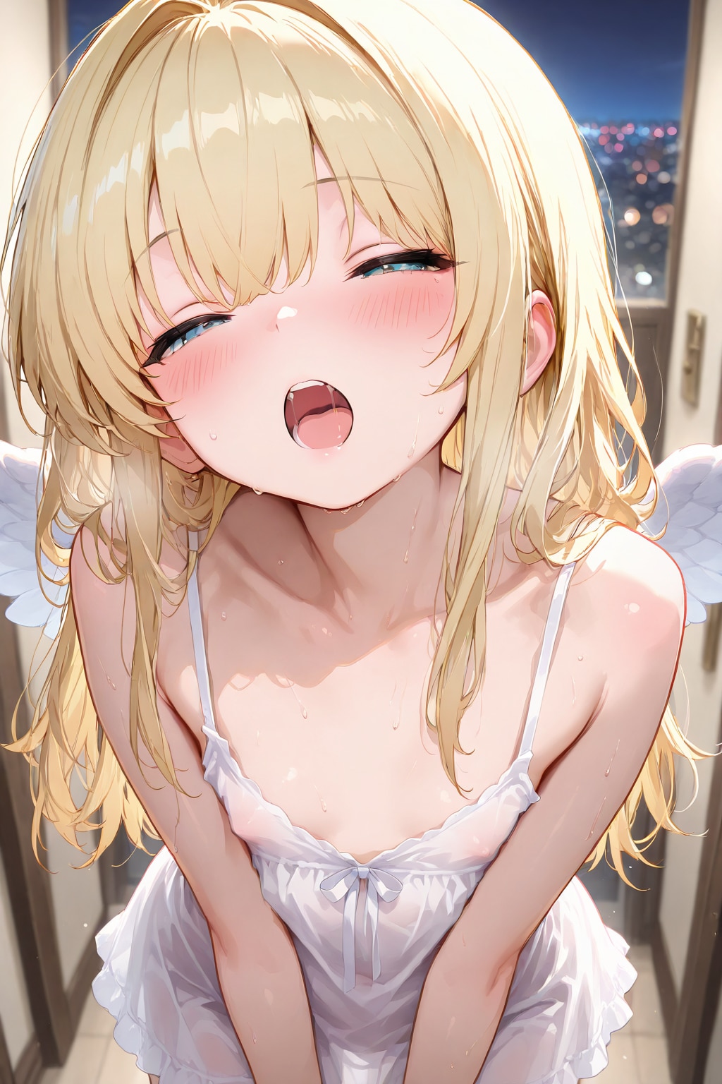 あーん、天使様を餌付け中。