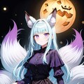 色の複雑な九尾仮装の女の子 2枚目