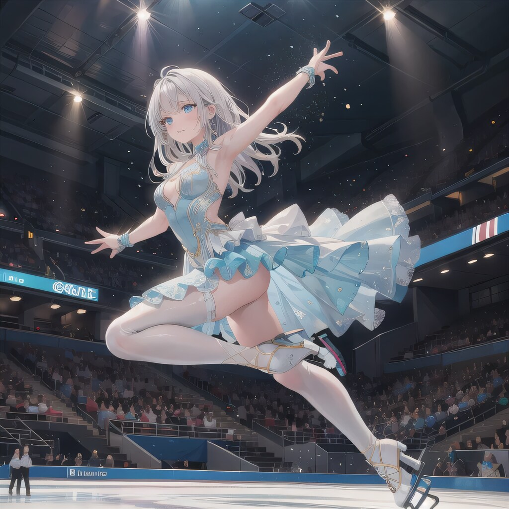 灰髪ロングでフィギュアの少女