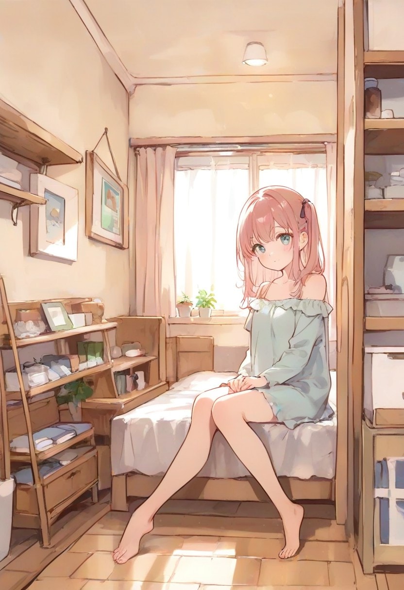 少女の部屋(水彩タッチ)(79) | の人気AIイラスト・グラビア