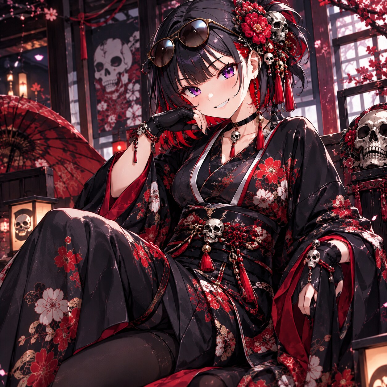 髑髏×和 | の人気AIイラスト・グラビア