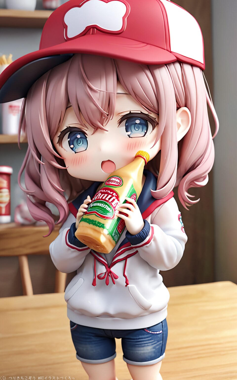 ジュースを紹介する女の子
