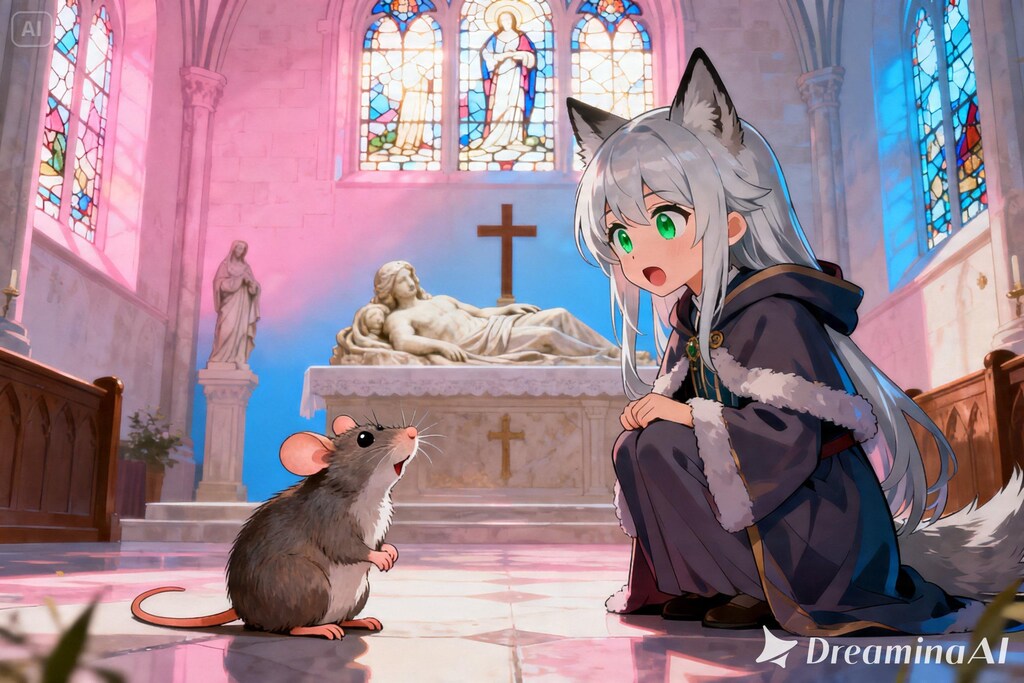 ステラちゃんとネズミ