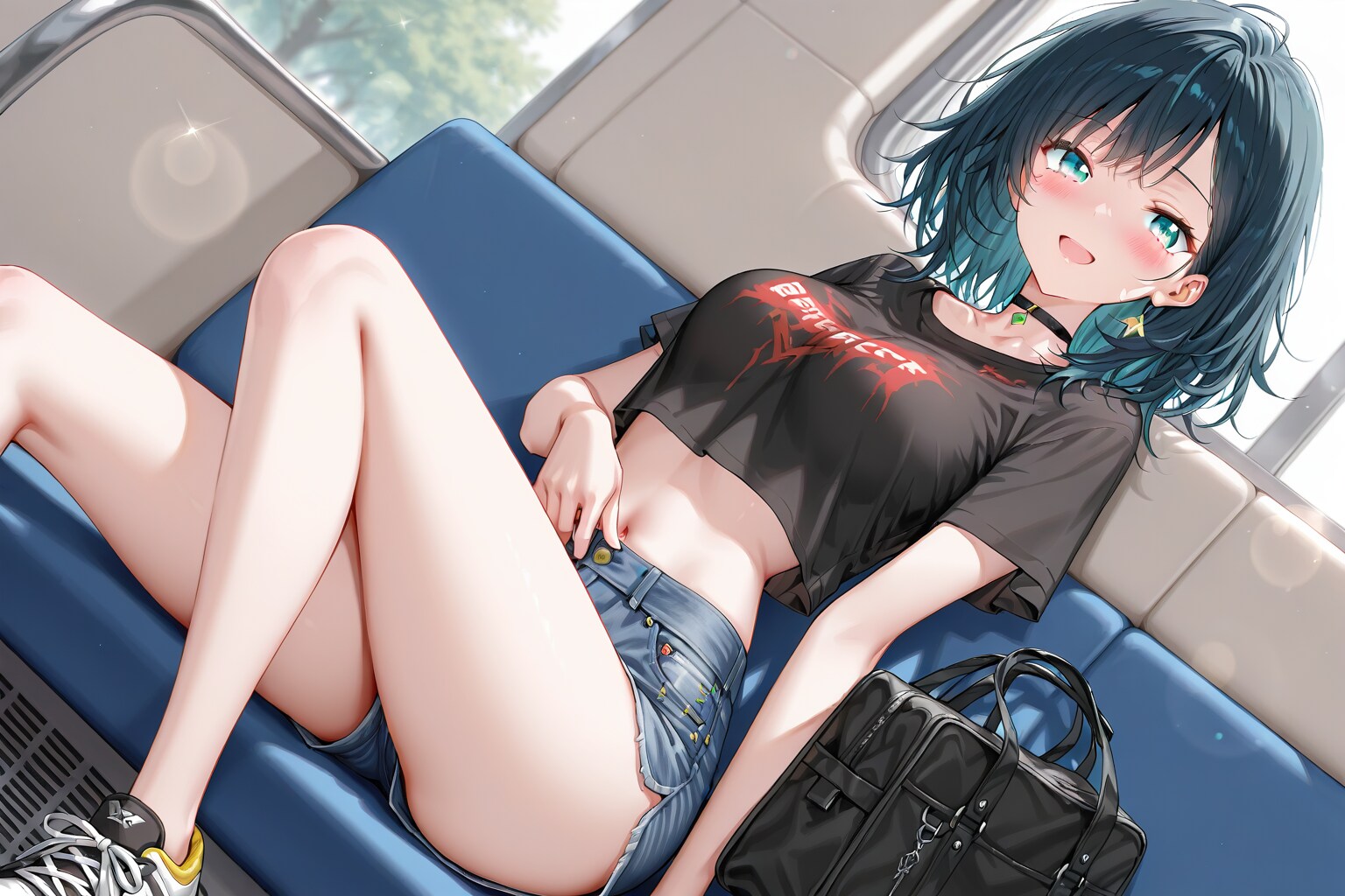 デニムのショートパンツ