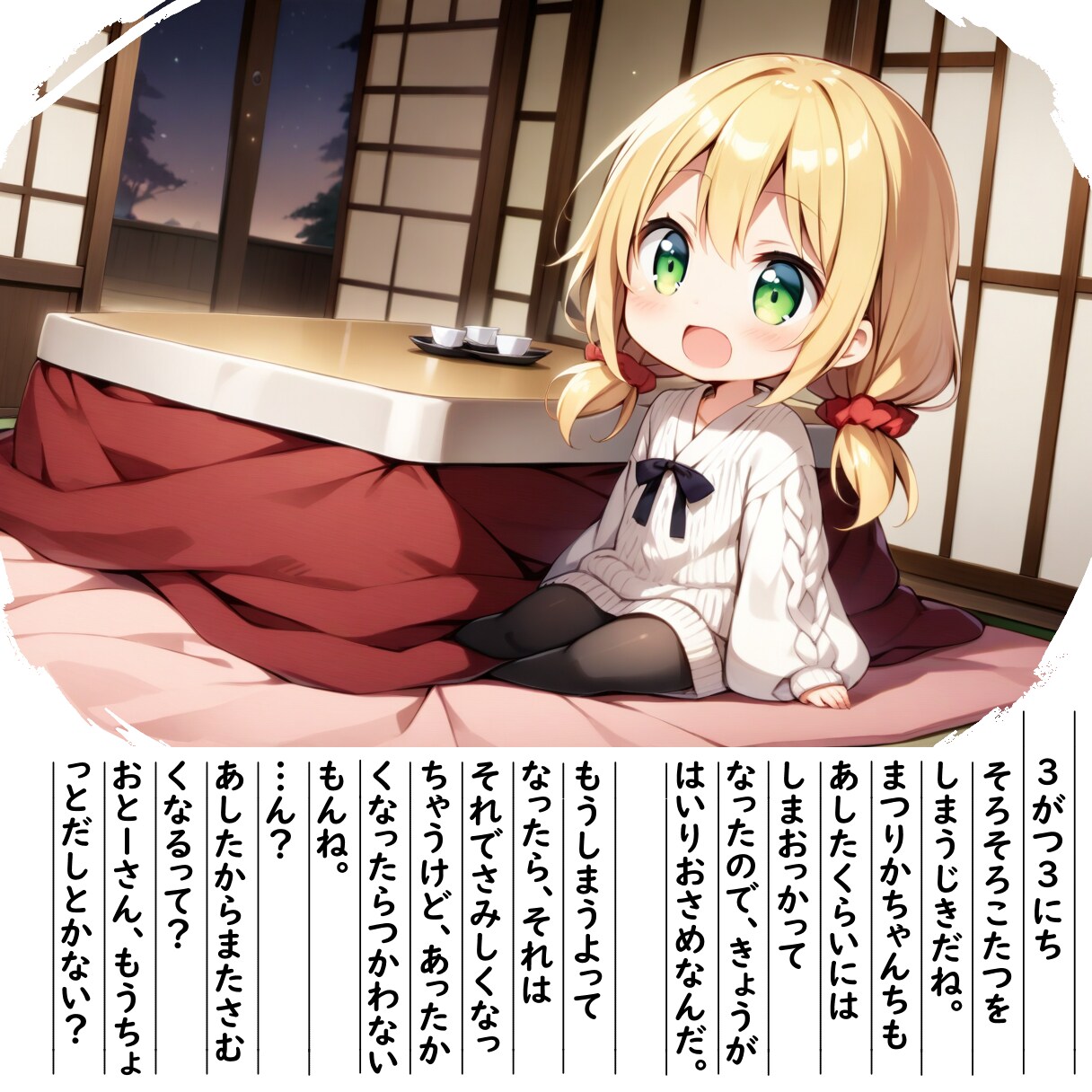 【絵日記】おこたをしまうよ | の人気AIイラスト・グラビア