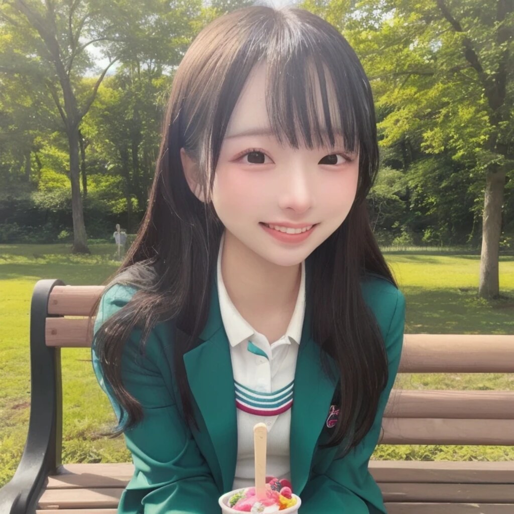 黒髪ロングでブレザーの美女６３