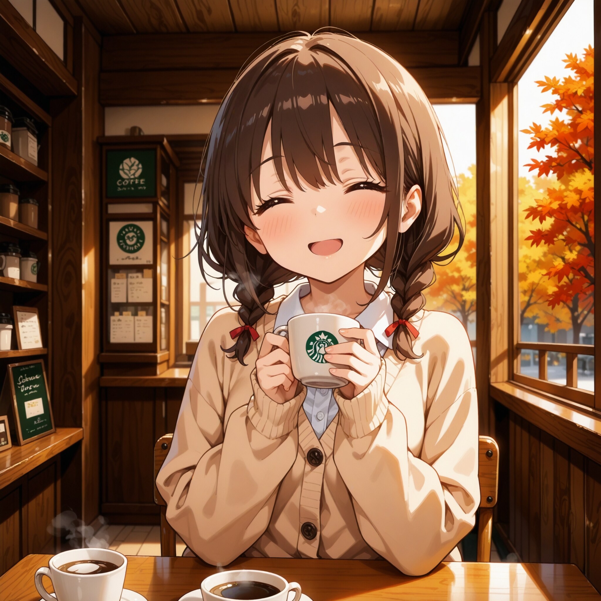 カフェでのひととき | の人気AIイラスト・グラビア