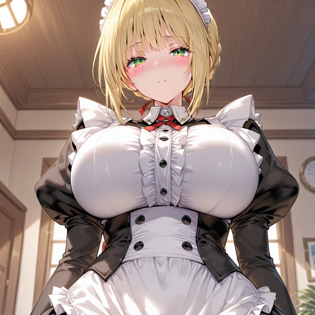 下から見たメイドさん