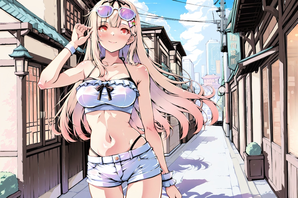 街歩き夕立