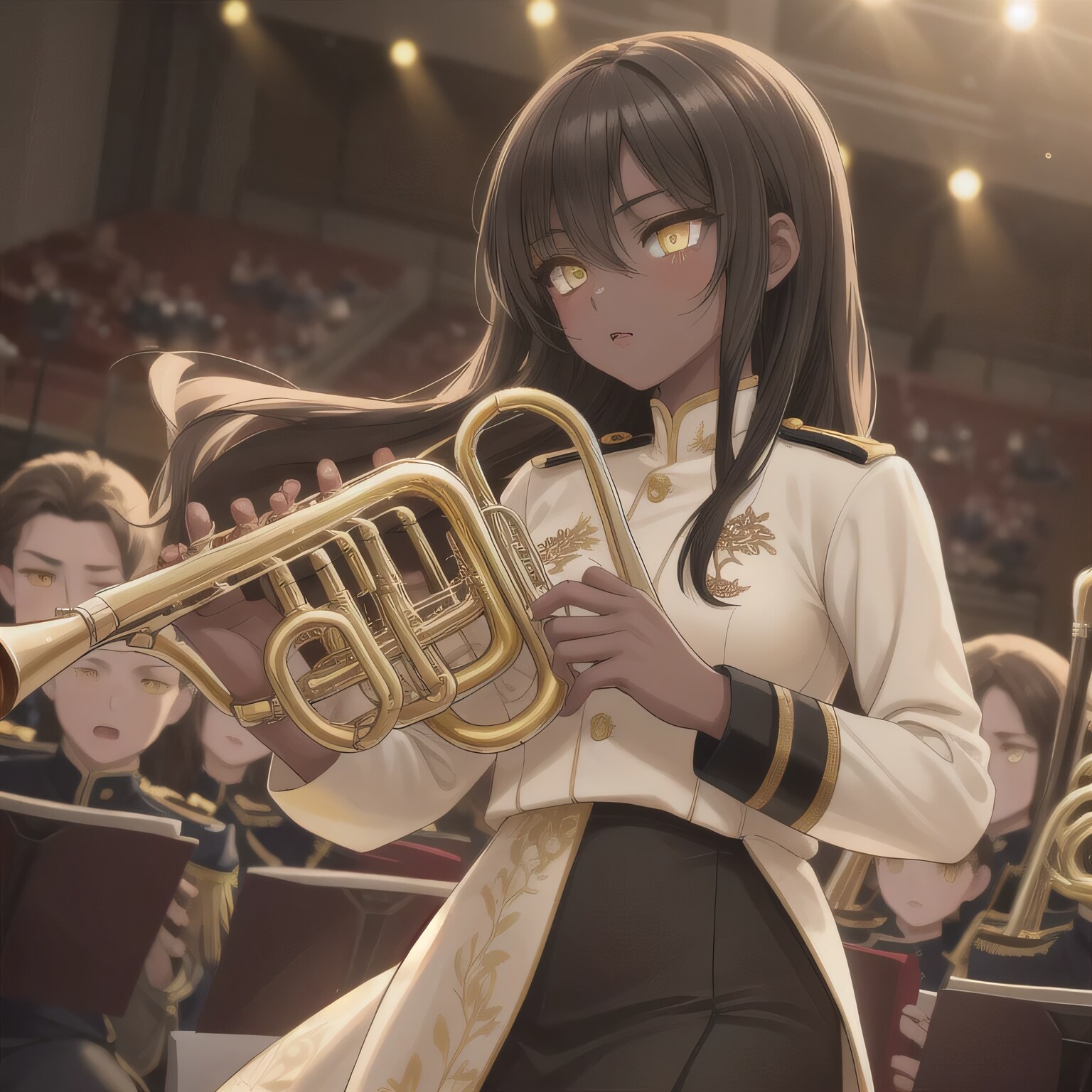 黒髪ロングでブラスバンドの少女２５ | の人気AIイラスト・グラビア