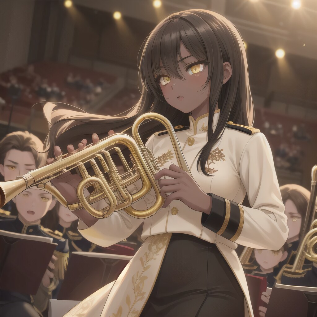 黒髪ロングでブラスバンドの少女２５