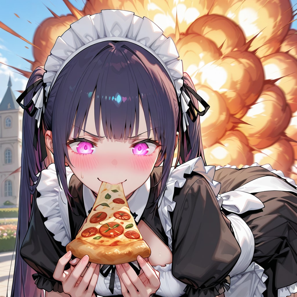 メイドちゃんのおピッツァ爆発テスト🍕💥