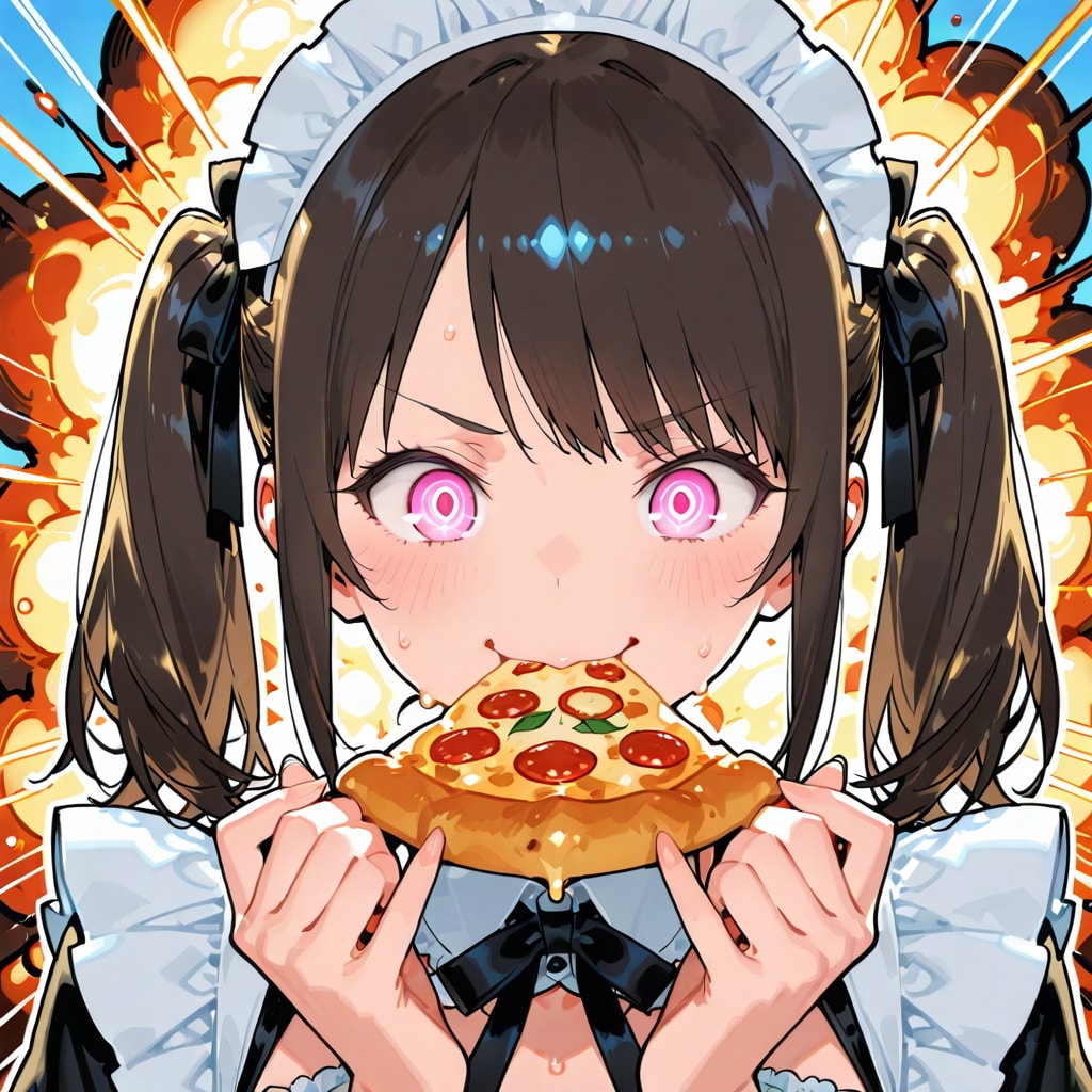 メイドちゃんのおピッツァ爆発テスト🍕💥