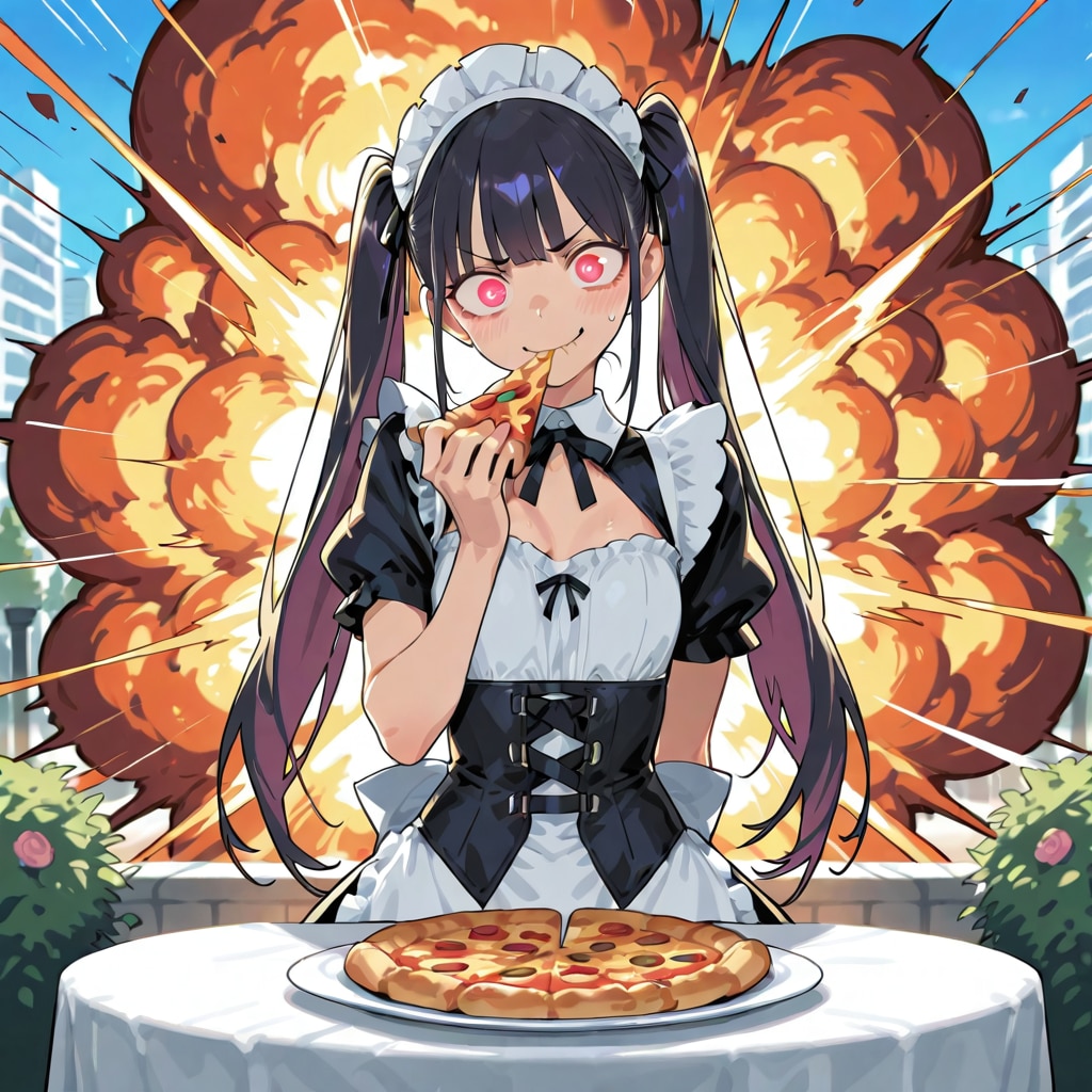 メイドちゃんのおピッツァ爆発テスト🍕💥