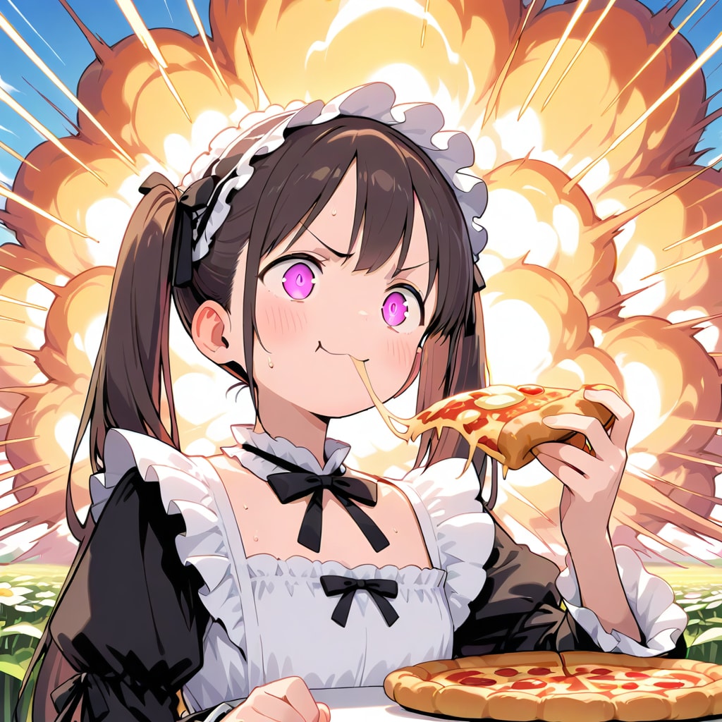 メイドちゃんのおピッツァ爆発テスト🍕💥