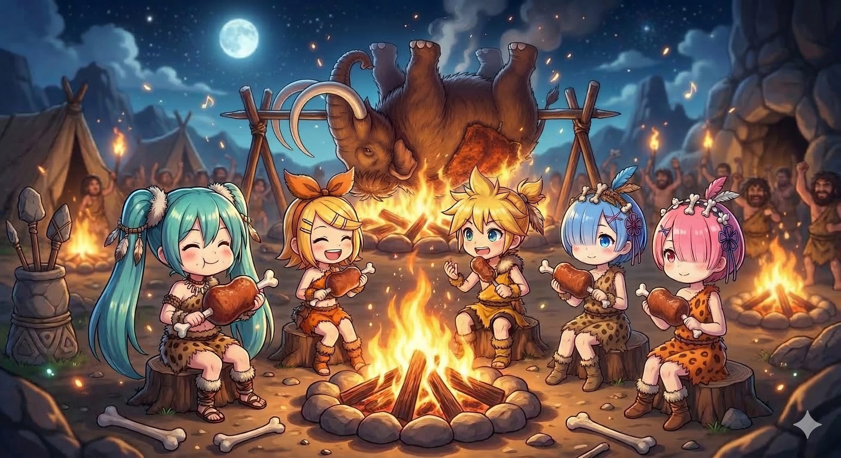 焼き肉パーティー | の人気AIイラスト・グラビア